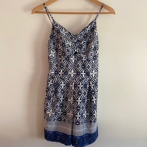 Navy romper size S pockets ruched